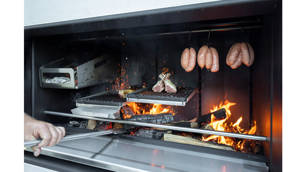 Alexander Place by Love Kitchens featuring the Escea EK1250 Outdoor Fireplace Kitchen.