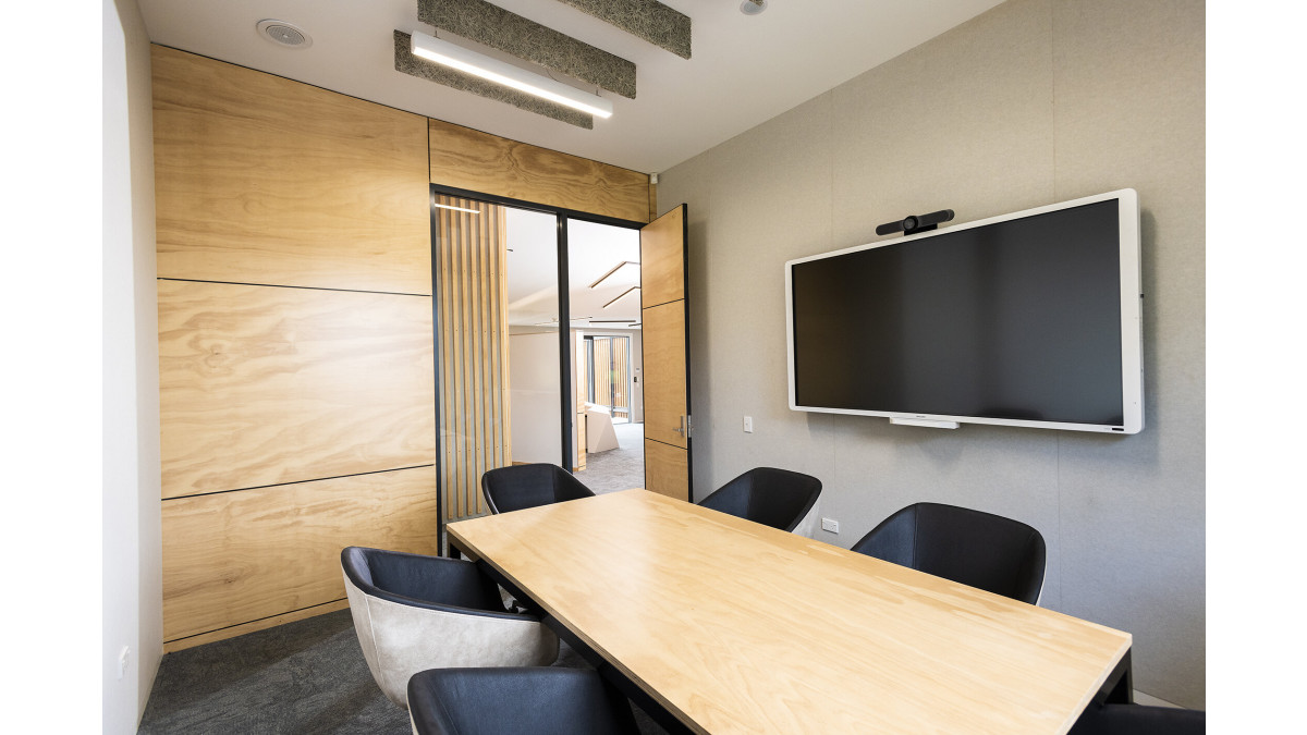 Eastland Port Offices featuring Radiata Pine.<br />
Photography by Strike Photography – Brennan Thomas