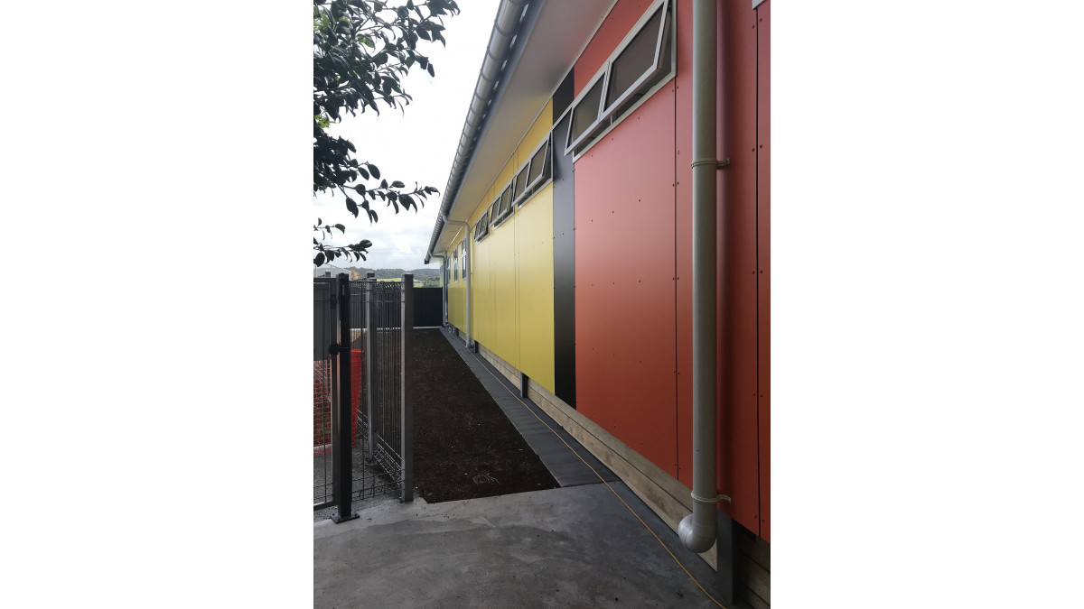 Ruakaka School featuring Trespa Meteon Uni-Colour. 