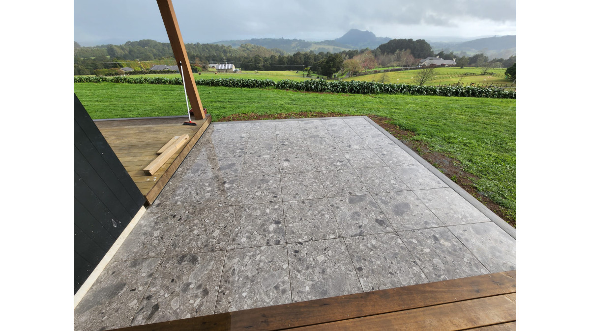 2cm Terrazzo Mid Grey: weekend Patio DIY Project.