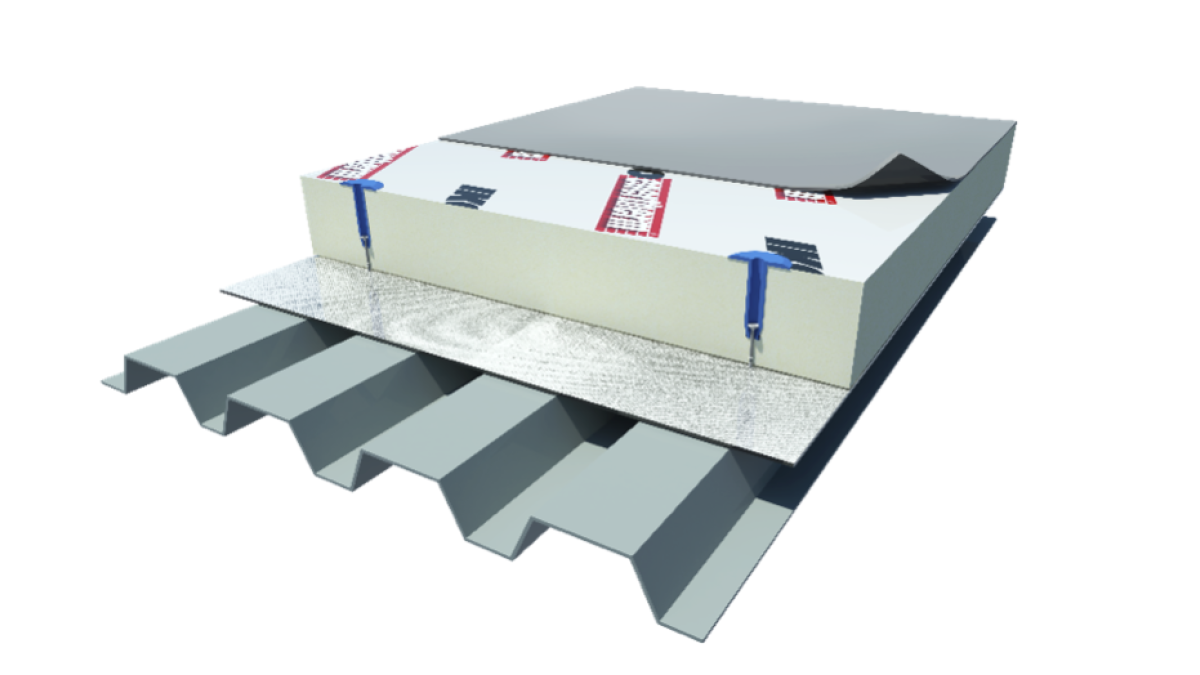 Nuratherm Warm Roof with Nuraply TPO - typical build-up.