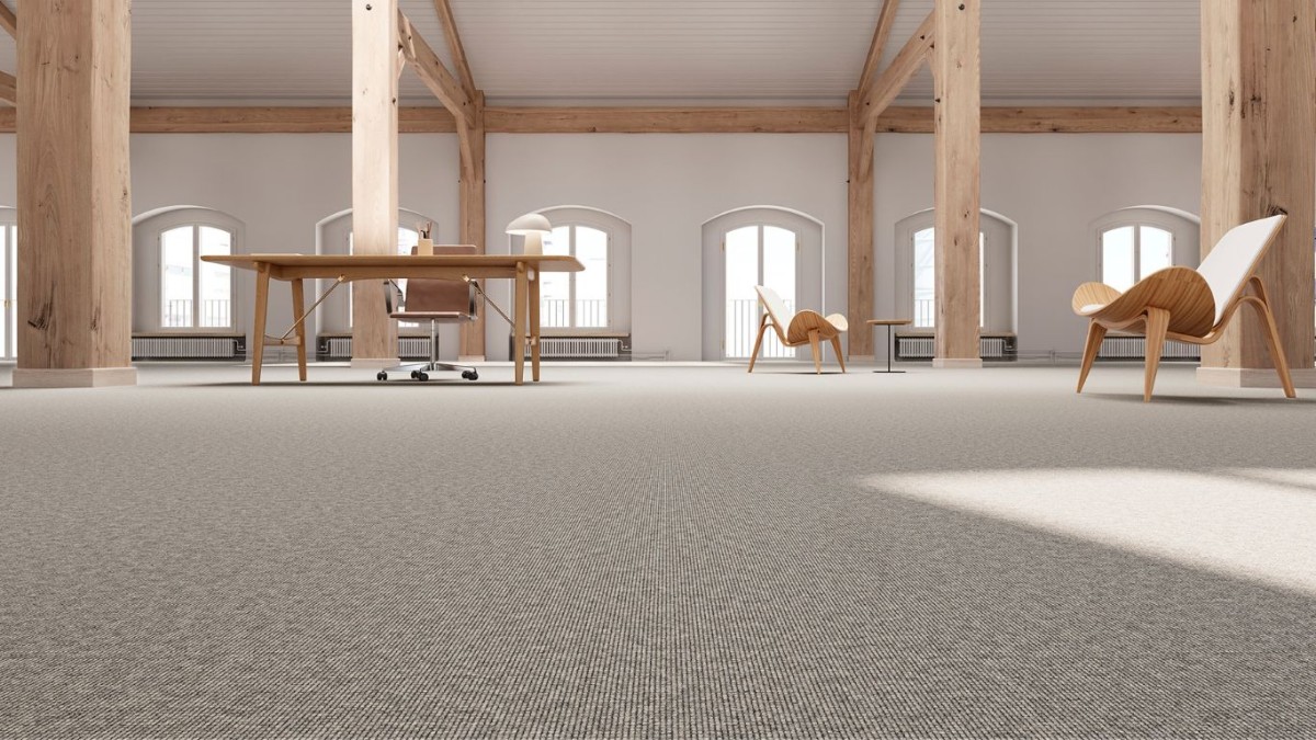 Højer Kontrakt wool blend (70%nz wool, 10% offshore wool, 20% nylon), flat weave commercially-rate broadloom. By Fletco Carpets.