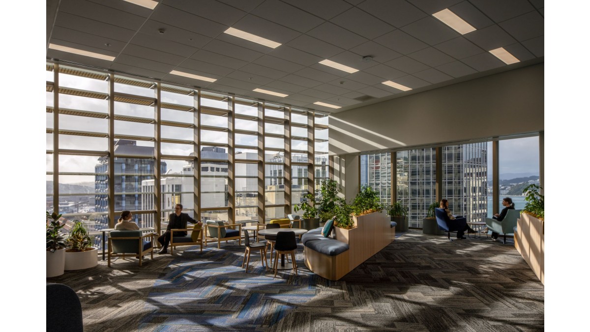 A set of anodised, fixed aluminium louvres on the top floor (north elevation) of the Will St building act as a sunscreen.