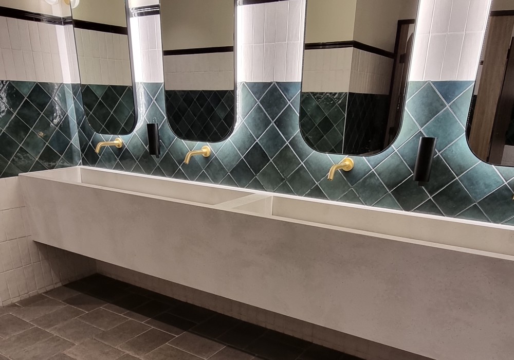 Creating Sleek Washrooms with Staron Solid Surfaces