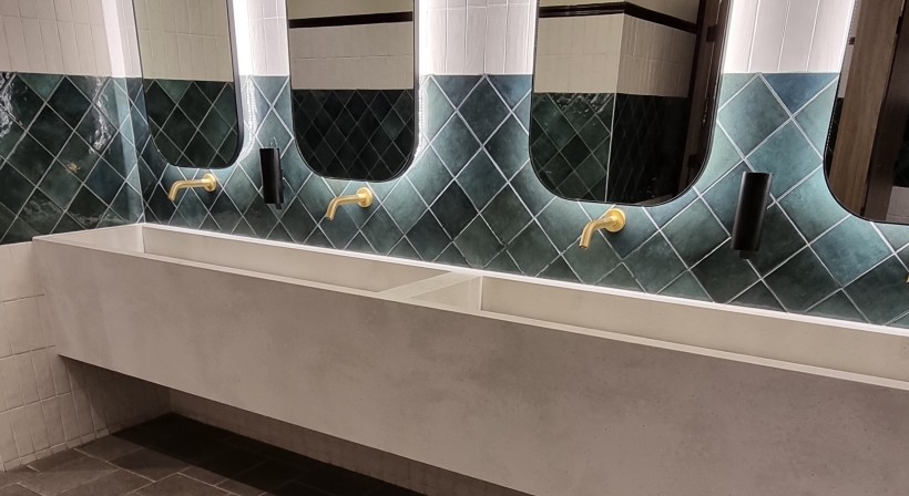 Creating Sleek Washrooms with Staron Solid Surfaces
