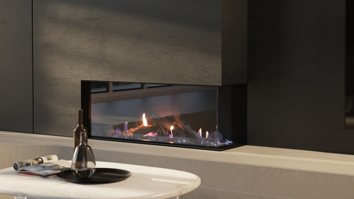 Escea DN1150 Corner Gas Fireplace.