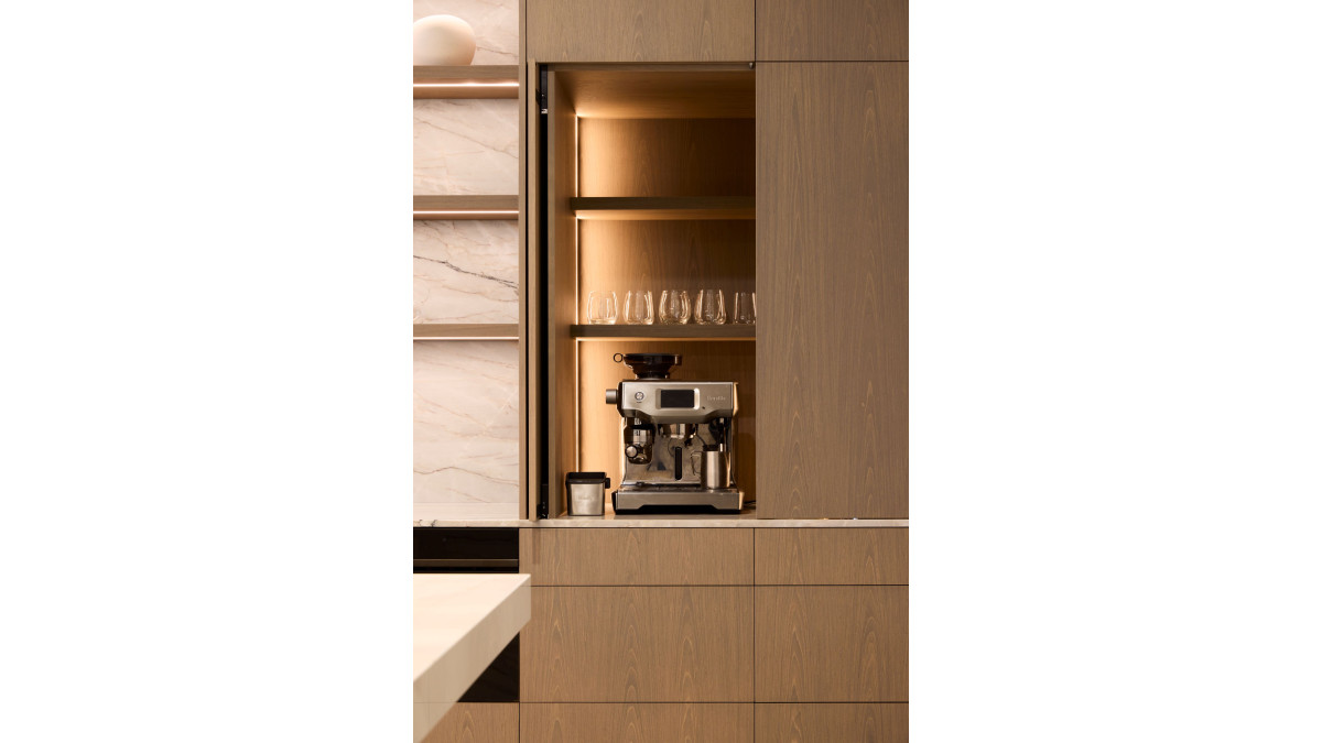 Kitchen in Bestwood Evoake crown cut by Modi Design & Fineline Joinery.
