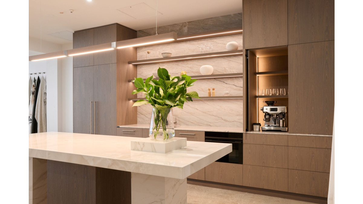 Kitchen in Bestwood Evoake crown cut by Modi Design & Fineline Joinery.