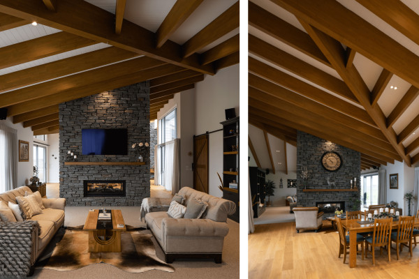 Prolam Glulam Beams Create a Striking Effect in a Modern Farmhouse