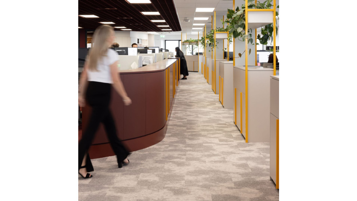 Anthony Harper with DSGN Cloud carpet tiles from modulyss.