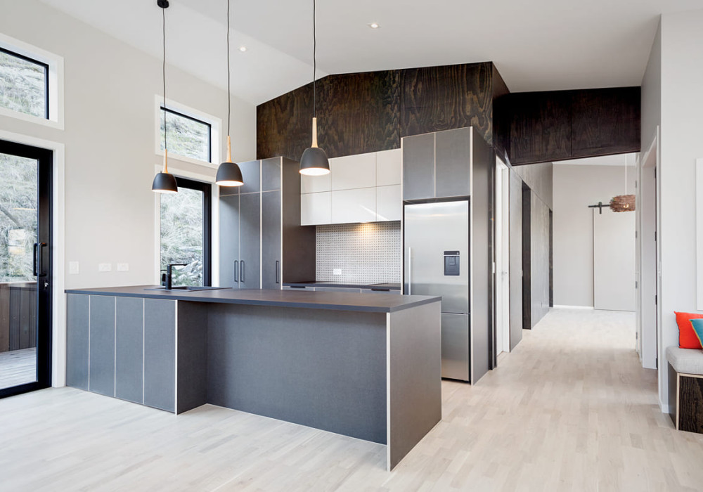 A Striking Feature Wall in Black Satin Plywood