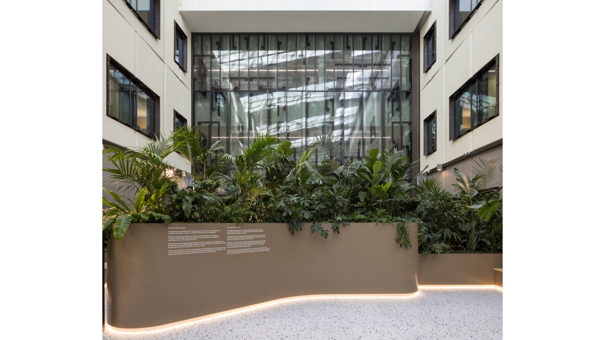 The 12.3m-high interior façade in the Vantage 150mm Structural Glazed system.