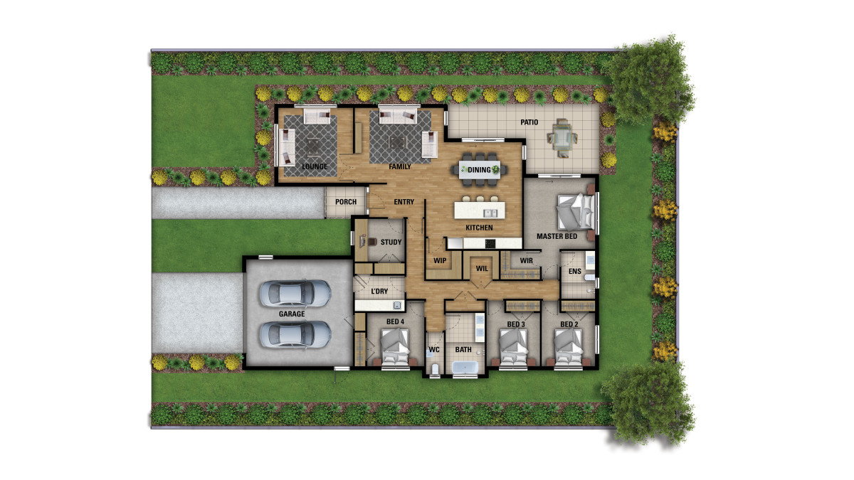 Model house floor plans.