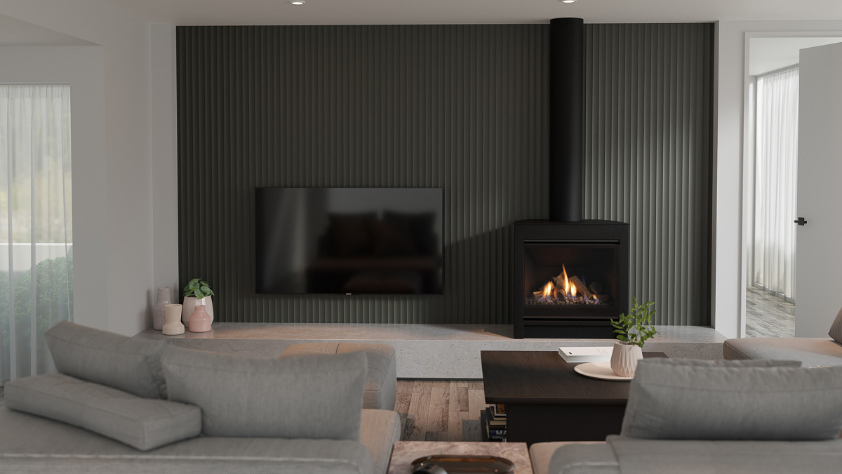 Escea DFS730 Freestanding Gas Fireplace.