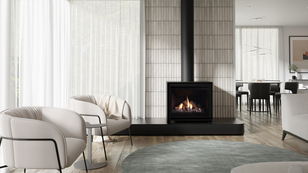 Escea DFS740 Freestanding Gas Fireplace.