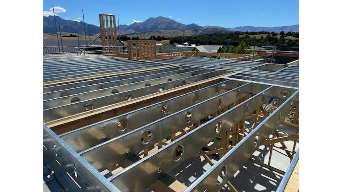 The new Speedfloor 350 joist system being installed. South Island, NZ.