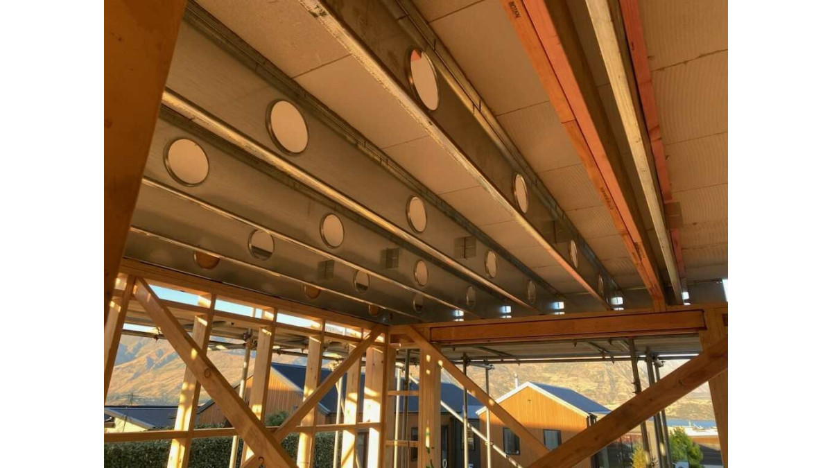 The new Speedfloor 350 joist system being installed. South Island, NZ.