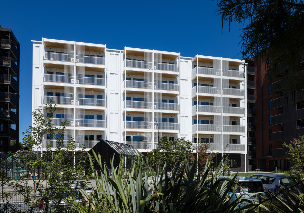 Non-Combustible, Low Maintenance Vertical Cladding for a Social Housing Development