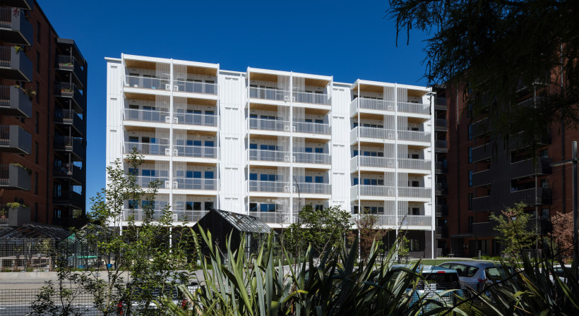 Non-Combustible, Low Maintenance Vertical Cladding for a Social Housing Development
