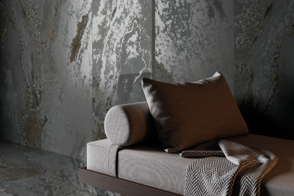 Bring Drama to Interiors with New Large Format Porcelain Tiles with an Eye-Catching Metallic Sheen
