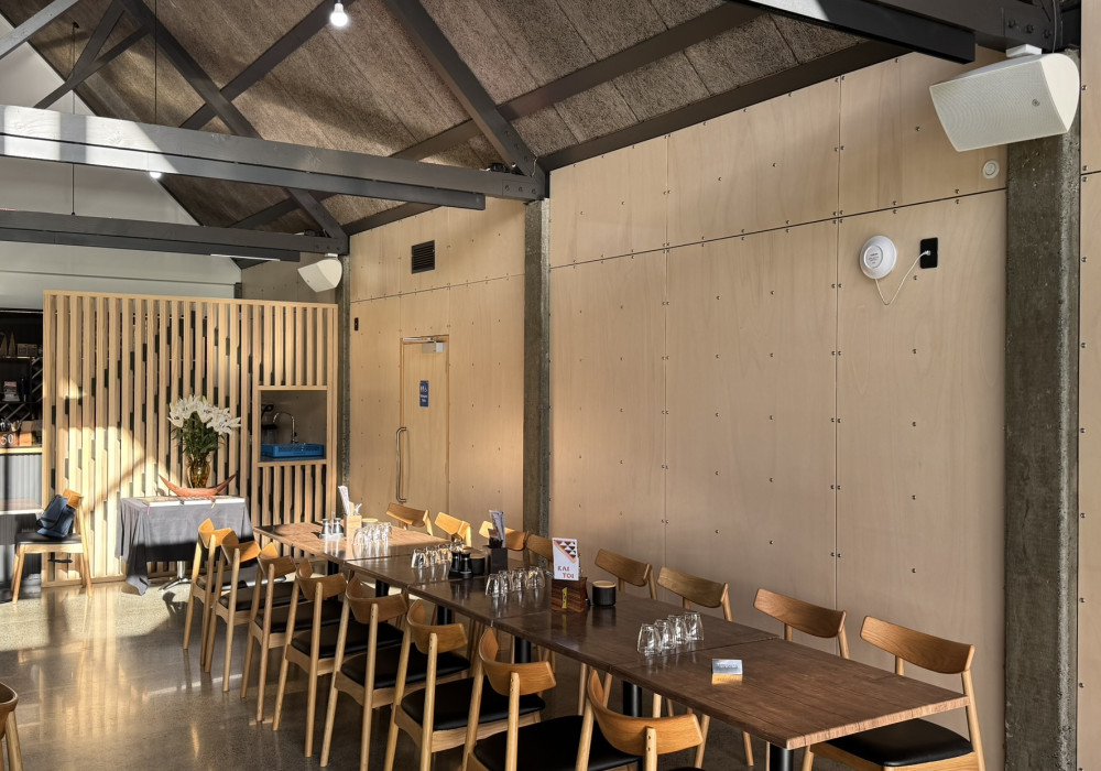 Attractive Ply with a Group 1-S Fire Rating Brings the Warmth of Timber to Manaaki Café