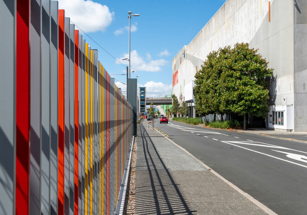 Bold Custom Fencing Combines Pedestrian Safety with Visual Appeal at Sylvia Park