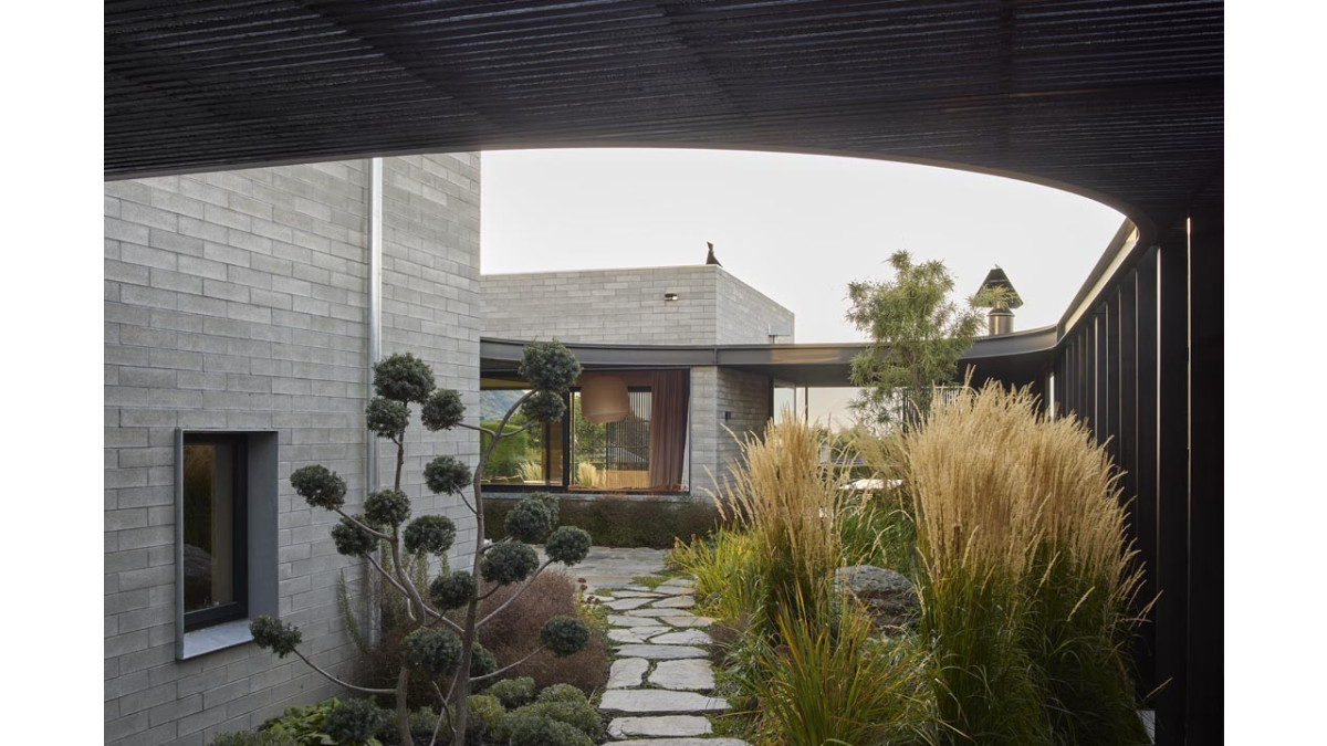 An enclosed and lively entry to the home.