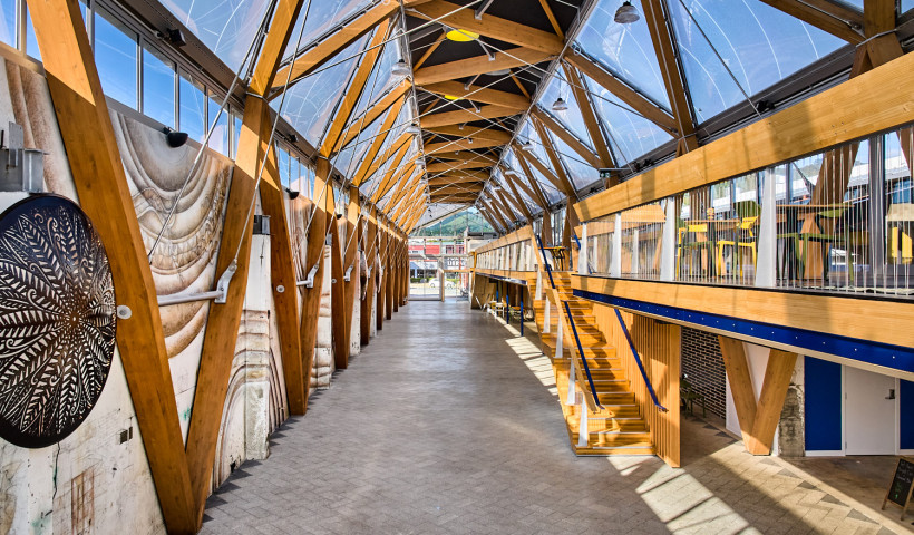 Glulam Beams Shape Porirua’s Vibrant Kai Tahi Waterfront Community Hub