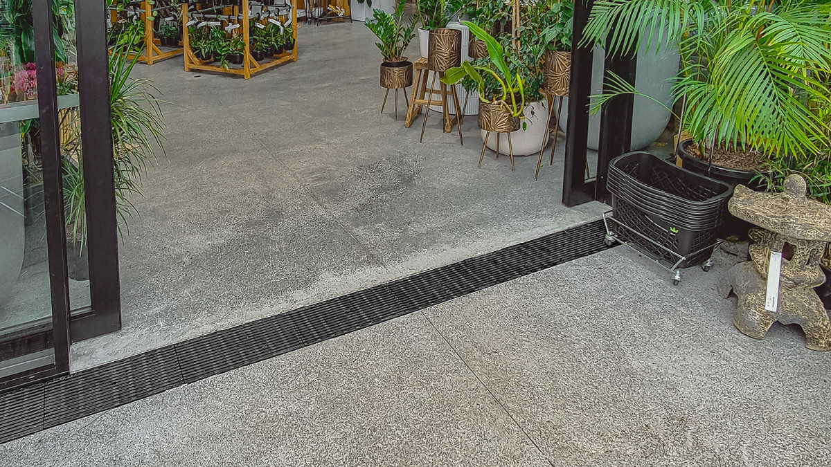 Channel Drain at entrance.