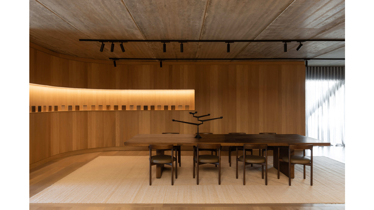 A curved wall in Forte's Christchurch Experience Centre.
