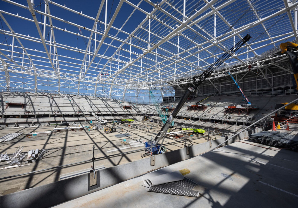 GIB Plasterboard Shaping Christchurch Stadium Build