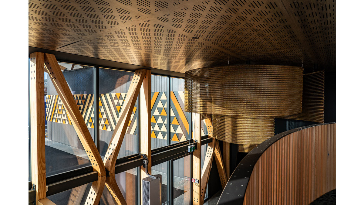 The exposed timber structure is a significant feature with ready visibility from passers-by.