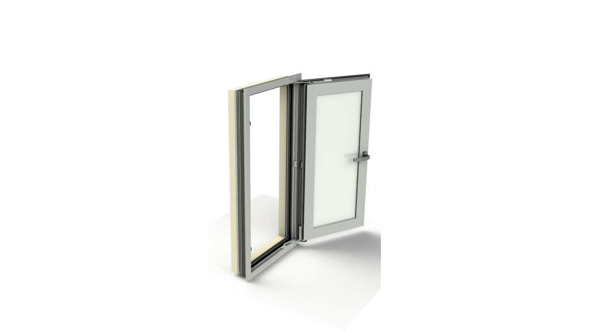 Sectional view of Metro Series ThermalHeart+ window with friction stay for limited opening.