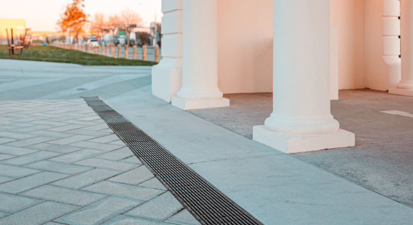 Lancaster Park Memorial Gates Use Durable Drainage Channel Made in NZ from 100% Recycled Material