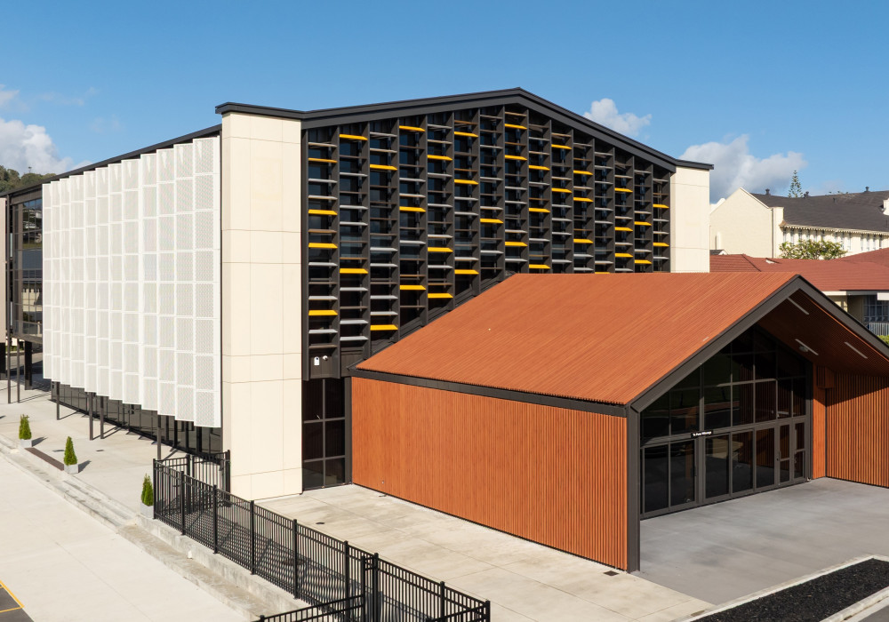 Timber Look Finish Achieved Through the Use of Aluminium to Overcome Fire Rating Issues