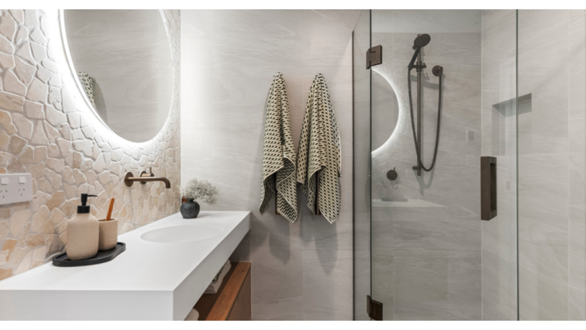 Residential bathroom with the Technokolla Wet Area Waterproofing System.