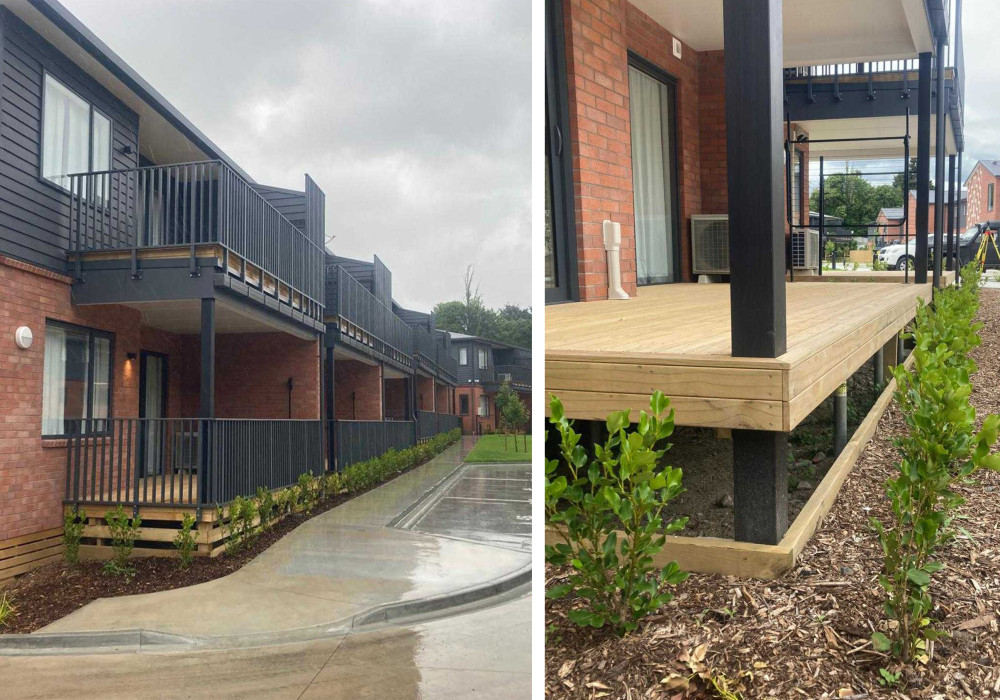 Decking for 48-Unit Housing Development Made Possible with Groundscrew Foundations