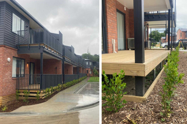 Decking for 48-Unit Housing Development Made Possible with Groundscrew Foundations