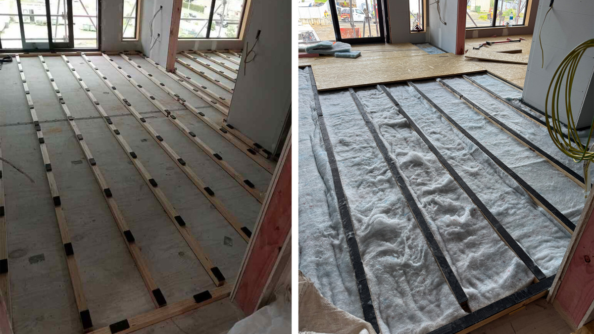 The Tranquillo system features pre-assembled acoustic battens, high-performance insulation, and a fixing layer of OSB.
