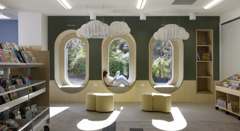 Coastal Motif Played Out Over Floors, Walls and Ceilings at Waihi Beach Library