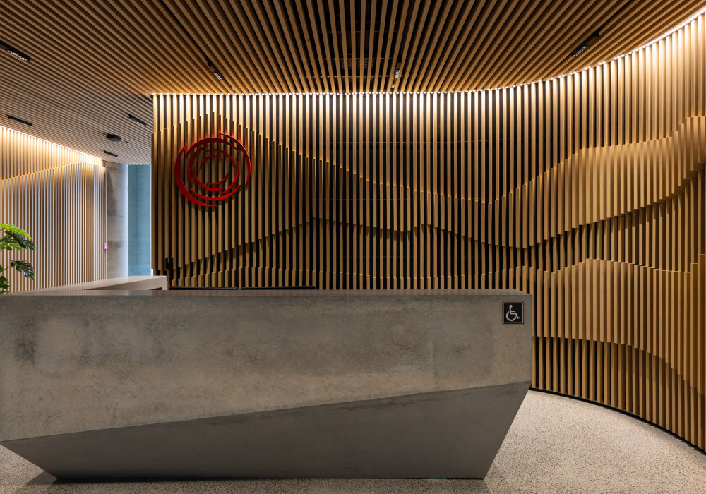 A Refined Curved Timber Feature by JWA Architects