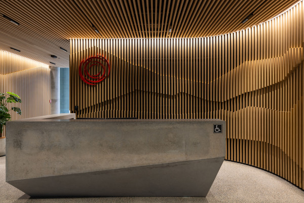 A Refined Curved Timber Feature by JWA Architects