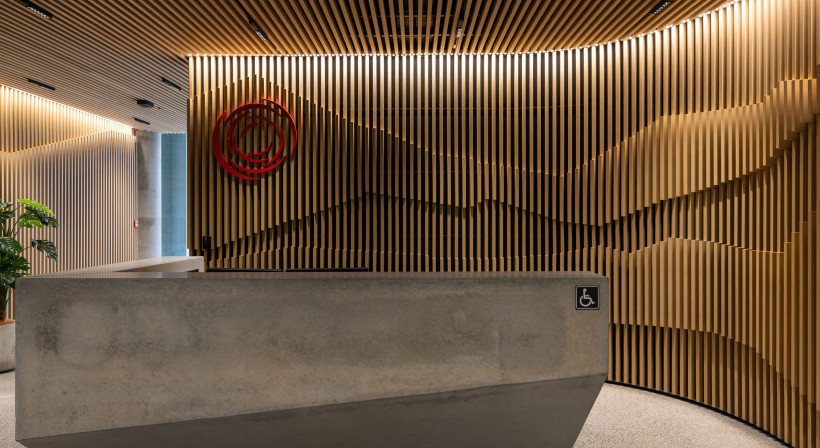 A Refined Curved Timber Feature by JWA Architects