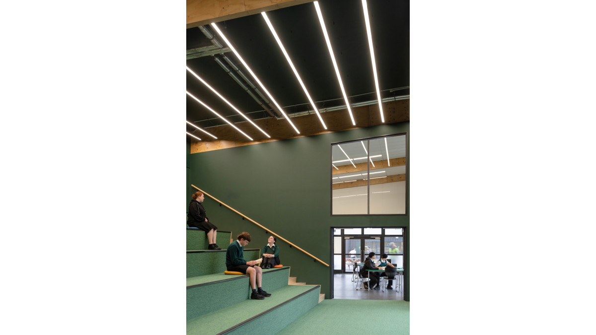 Resene Education Tone-e Award Winner - Wainuiomata High School Redevelopment by Stephenson & Turner. Featuring Resene SpaceCote Low Sheen in Palm Green. <br />
Photographer: Andy Spain