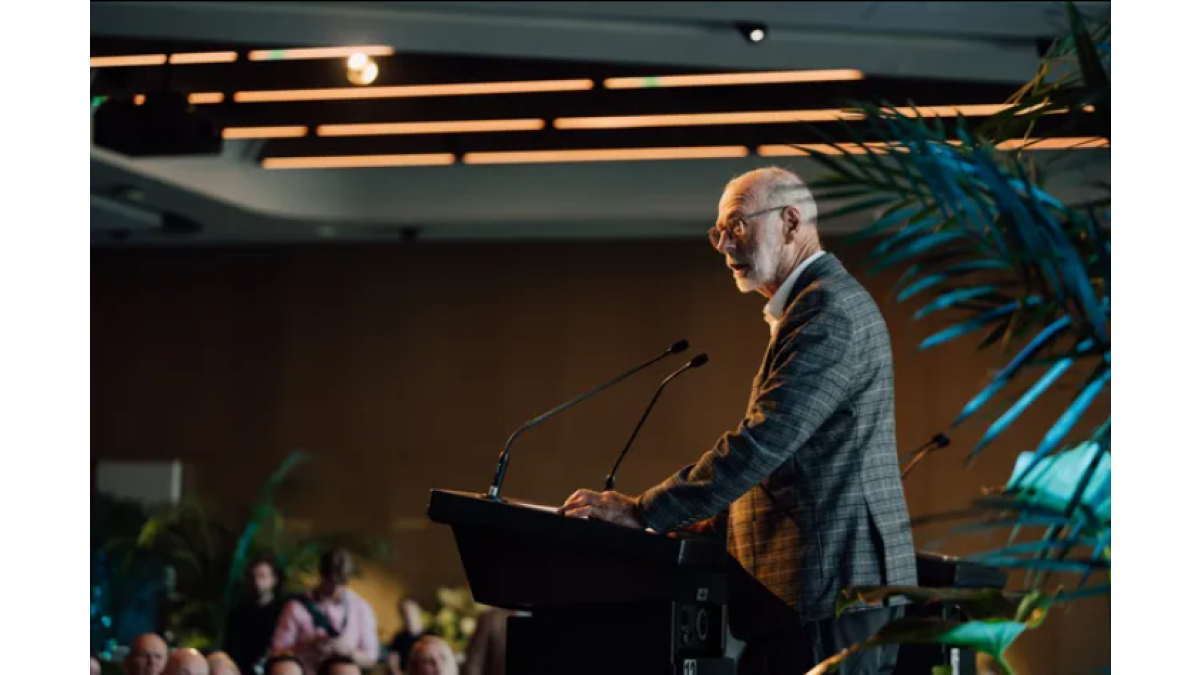 Auckland Mayor Wayne Brown speaking at the opening of the NZICC.