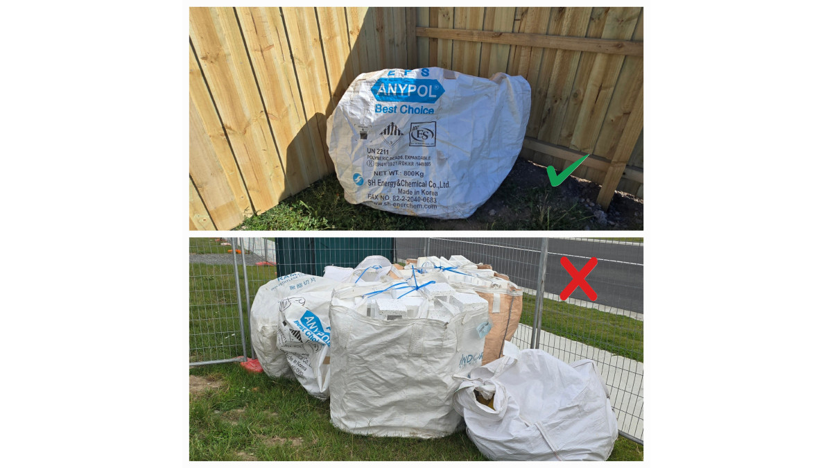 Waste collection: MAXSlab Base vs a typical raft floor.