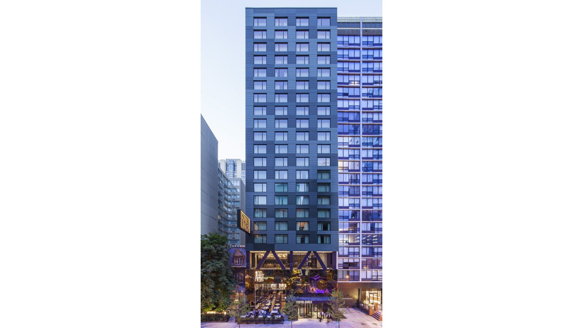 Project: Hotel EMC2, North America (2018)<br />
Architect: KOO and Associates<br />
Featuring: Thermal strips + glazing warm edge spacer