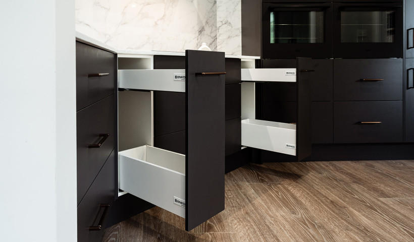 Enko's Slimbox Soft Close Drawer System: Premium Storage for Modern, Minimalist Cabinetry
