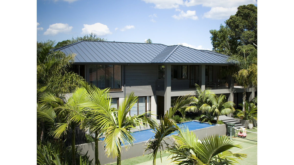 standing seam blue steel roof