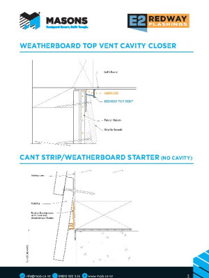 23190 Masons E2 Weatherboard TopVent CavityClosersCan Strip Starter Diagrams pdf
